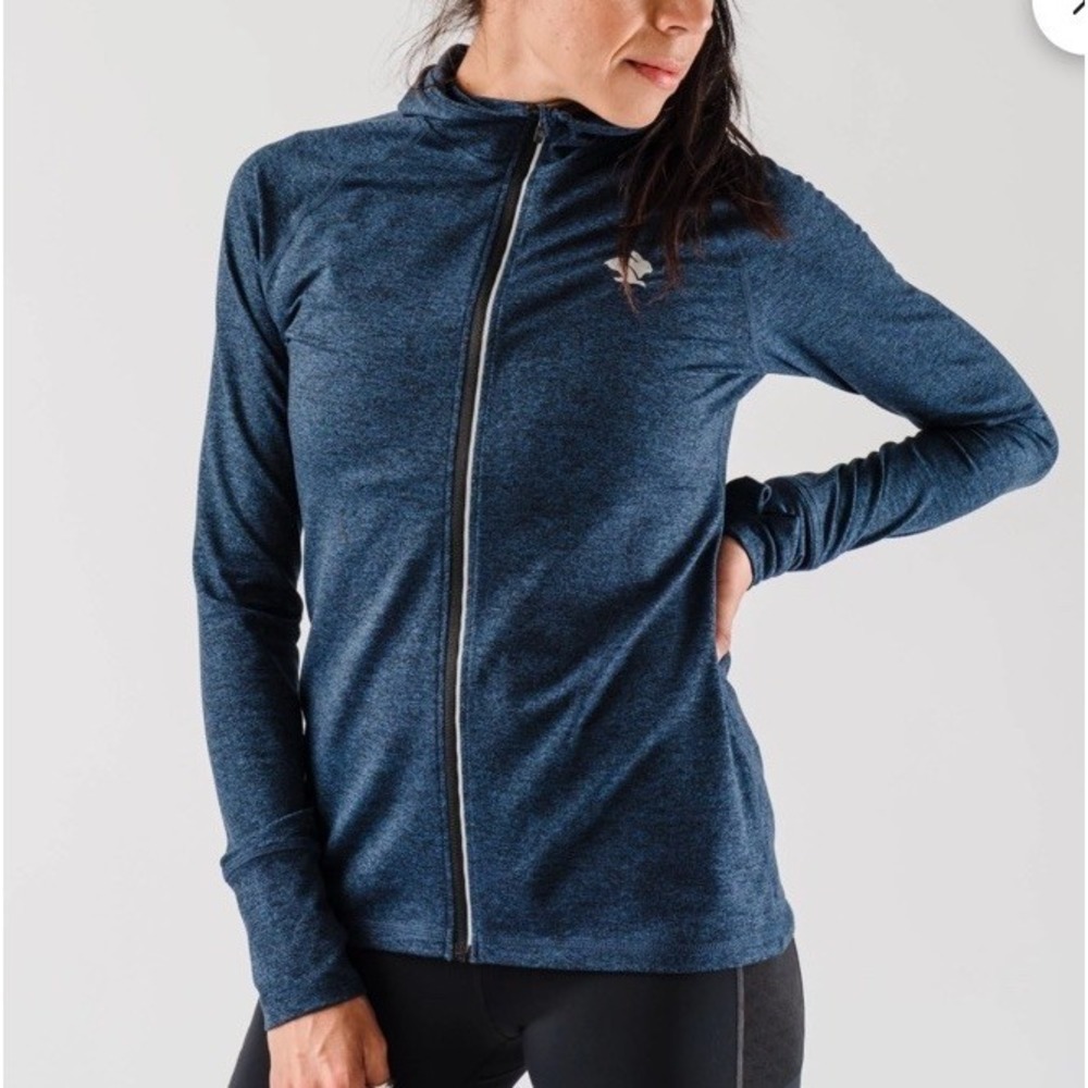 Rabbit Women's EZ Hoodie Running Full Zip Long Sleeve Athletic Size M Blue